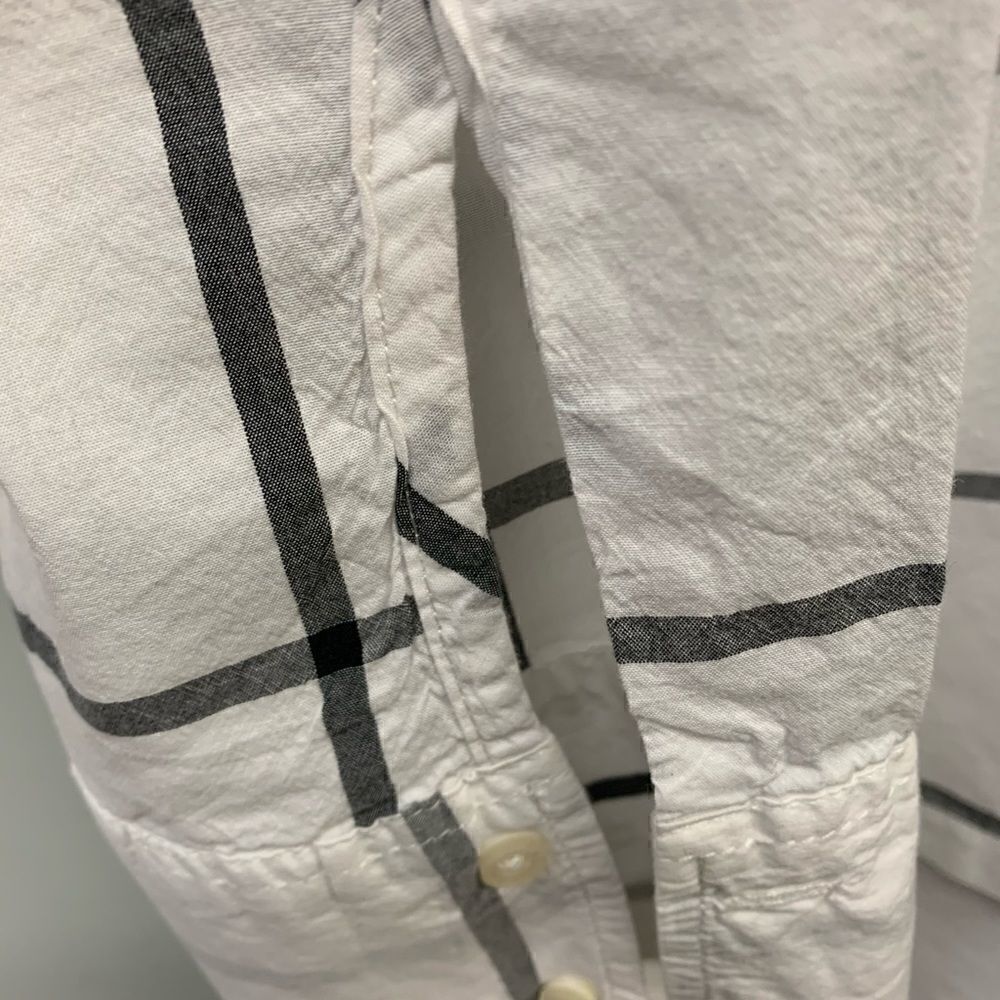 Abercrombie & Fitch blouse white grey checks small - Picture 8 of 8